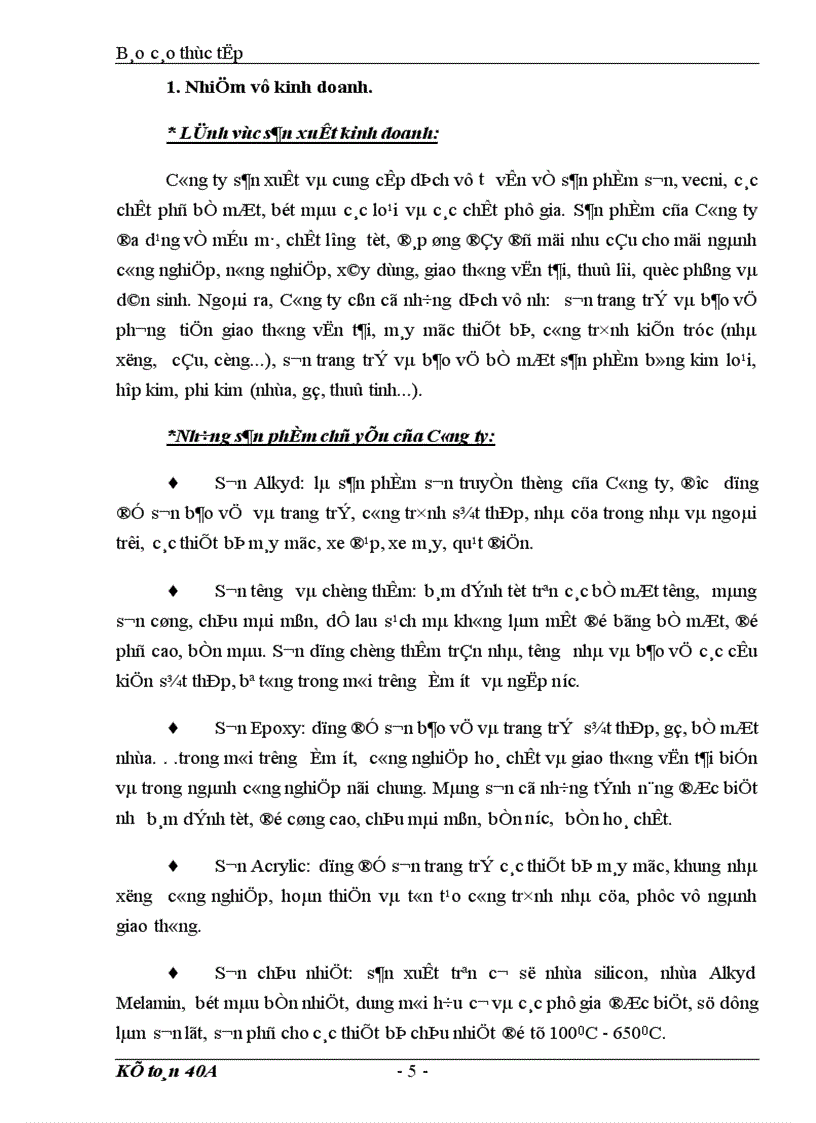 image for page Báo cáo tổng hợp tình hình tổ chức bộ máy kế toán và công tác kế toán của Công ty Sơn tổng hợp Hà Nội 1