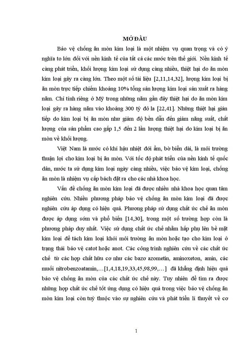 image for page Nghiên cứu mối tương quan giữa cấu trúc phân tử và khả năng ức chế ăn mòn kim loại của một số hợp chất hiđrazon