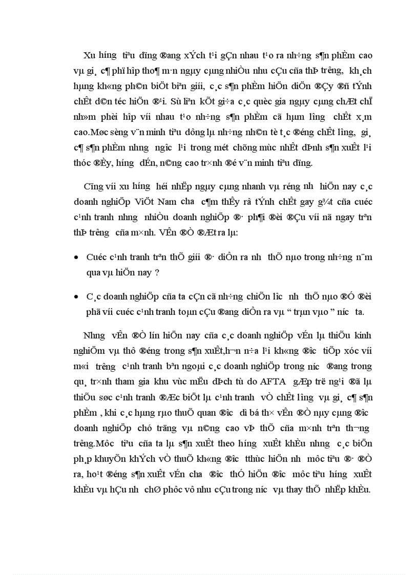 Quản trị chất lượng Nhân tố nâng cao khả năng cạnh tranh của hàng hoá Việt Nam khi tham gia AFTA WTO