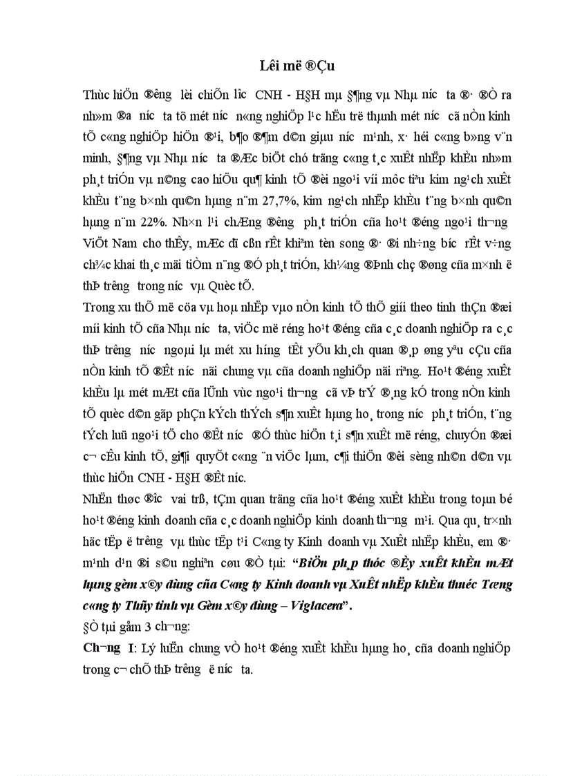 image for page Biện pháp thúc đẩy xuất khẩu mặt hàng gốm xây dựng của Công ty Kinh doanh và Xuất nhập khẩu thuộc Tổng công ty Thủy tinh và Gốm xây dựng Viglacera