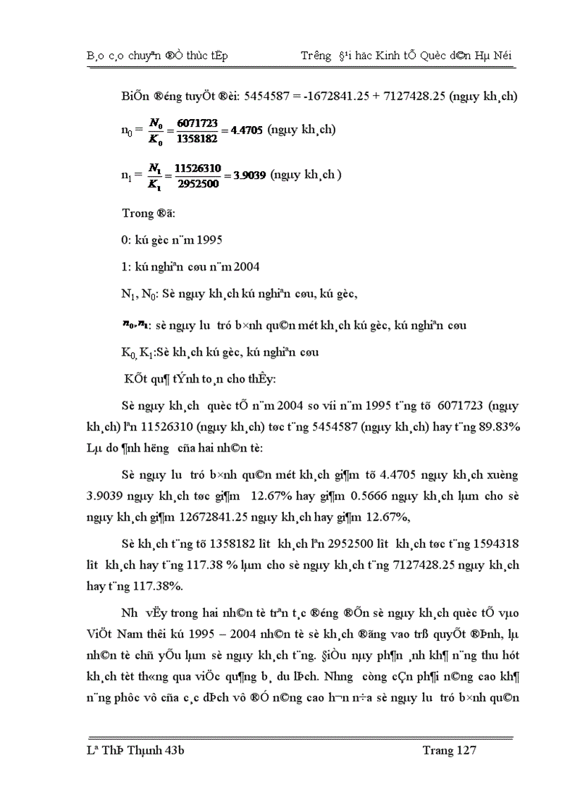 image for page Nghiên cứu thống kê khách du lịch quốc tế vào Việt Nam thời kỳ 1990 2004 và dự đoán đến năm 2007