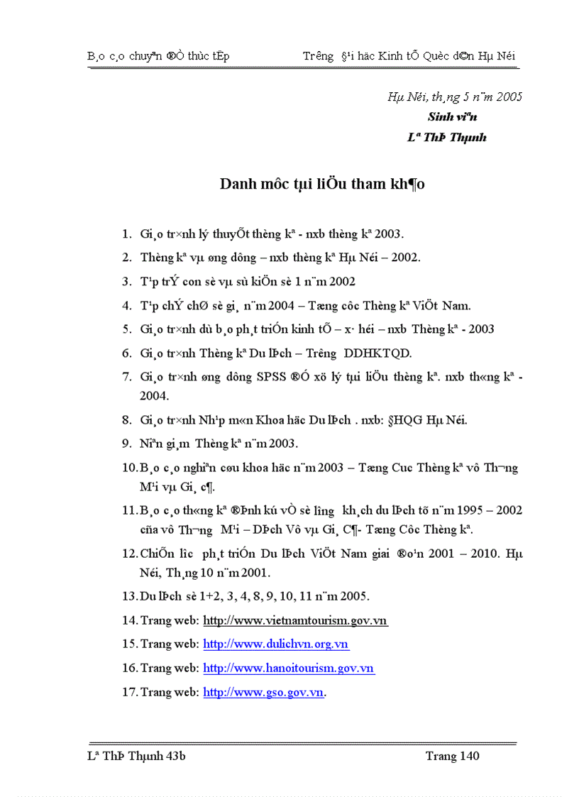 image for page Nghiên cứu thống kê khách du lịch quốc tế vào Việt Nam thời kỳ 1990 2004 và dự đoán đến năm 2007