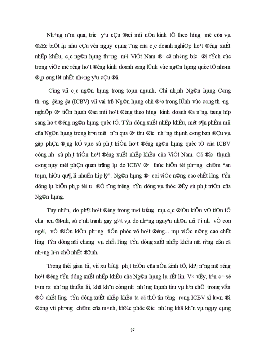 image for page Một số giải pháp nhằm nâng cao chất lượng tín dụng xuất nhập khẩu tại Chi nhánh Ngân hàng Công thương khu vực Đống Đa 1