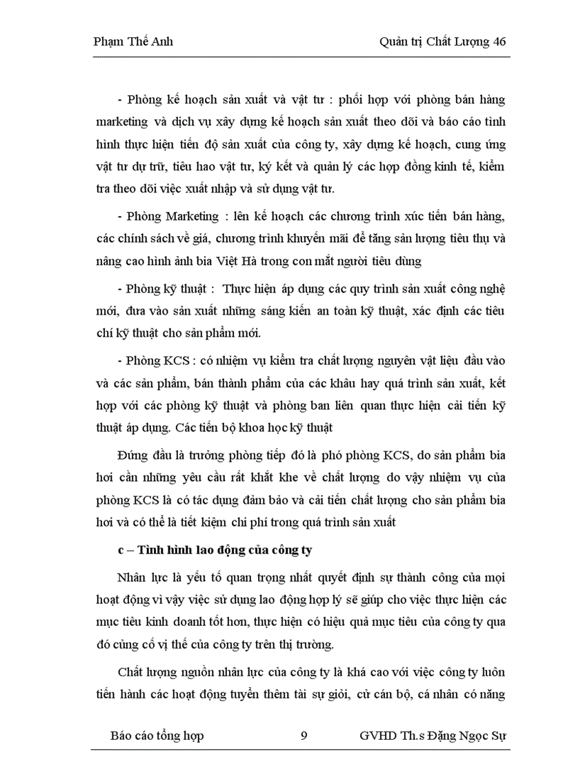 image for page Nâng cao chất lượng quy trình sản xuất bia hơi ở công ty bia VIệt Hà 1