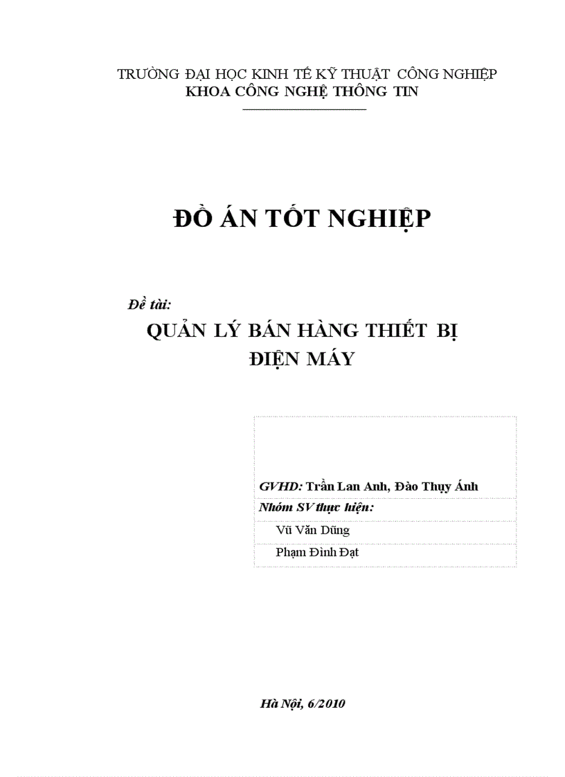 image for page Quản lý bán hàng thiết bị điện máy hà nội