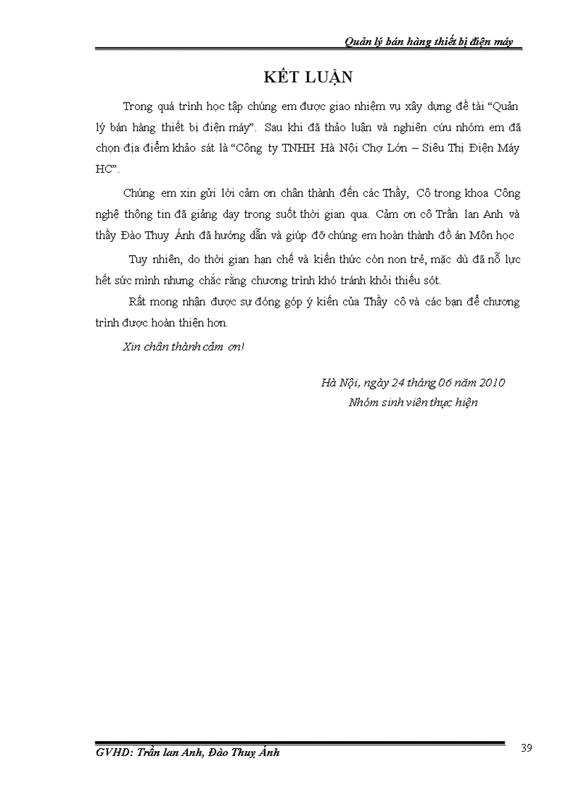 image for page Quản lý bán hàng thiết bị điện máy hà nội