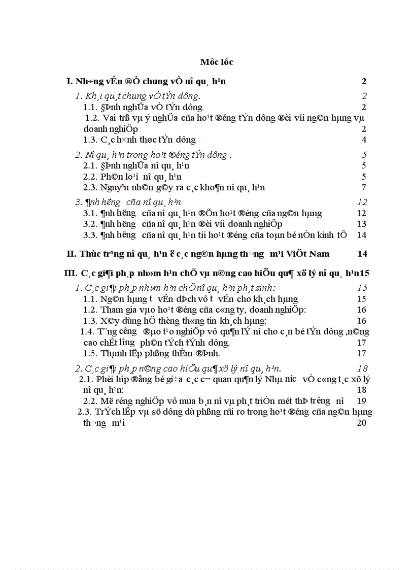 image for page Vấn đề nợ quá hạn ở các ngân hàng thương mại và giải pháp 1