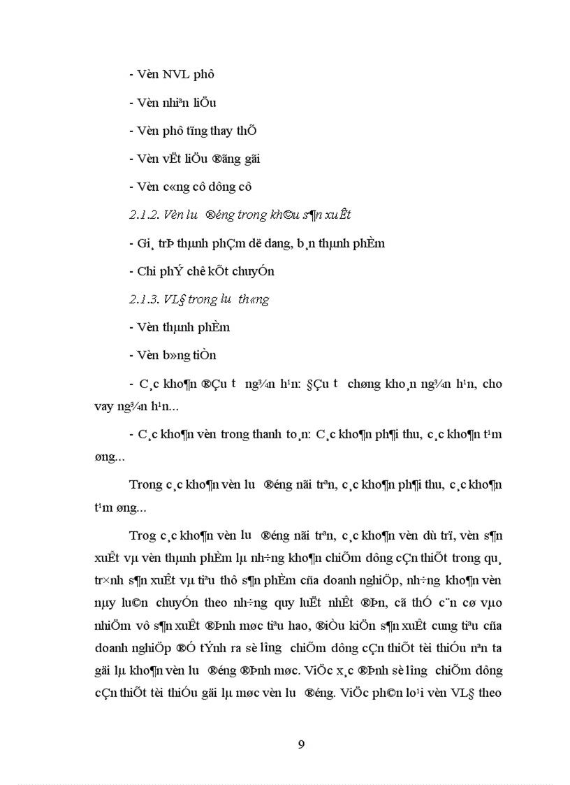 image for page Những vấn đề lý luận chung về vốn lưu động