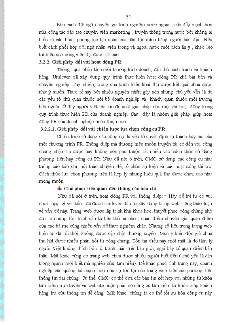 image for page Hoạt động quan hệ công chúng với thông điệp Hãy để trẻ tự do vui chơi ngại gì vết bẩn cho thương hiệu OMO trên thị trường Việt Nam Thực trạng và giải pháp