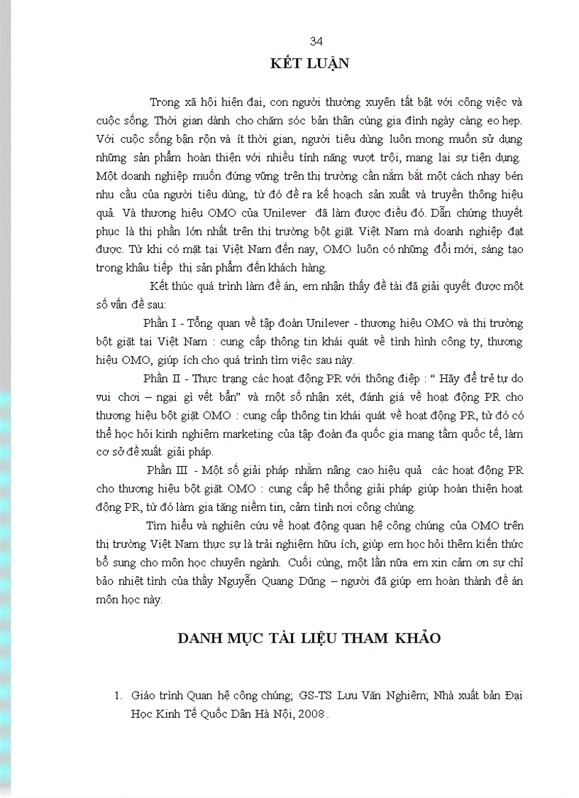 image for page Hoạt động quan hệ công chúng với thông điệp Hãy để trẻ tự do vui chơi ngại gì vết bẩn cho thương hiệu OMO trên thị trường Việt Nam Thực trạng và giải pháp
