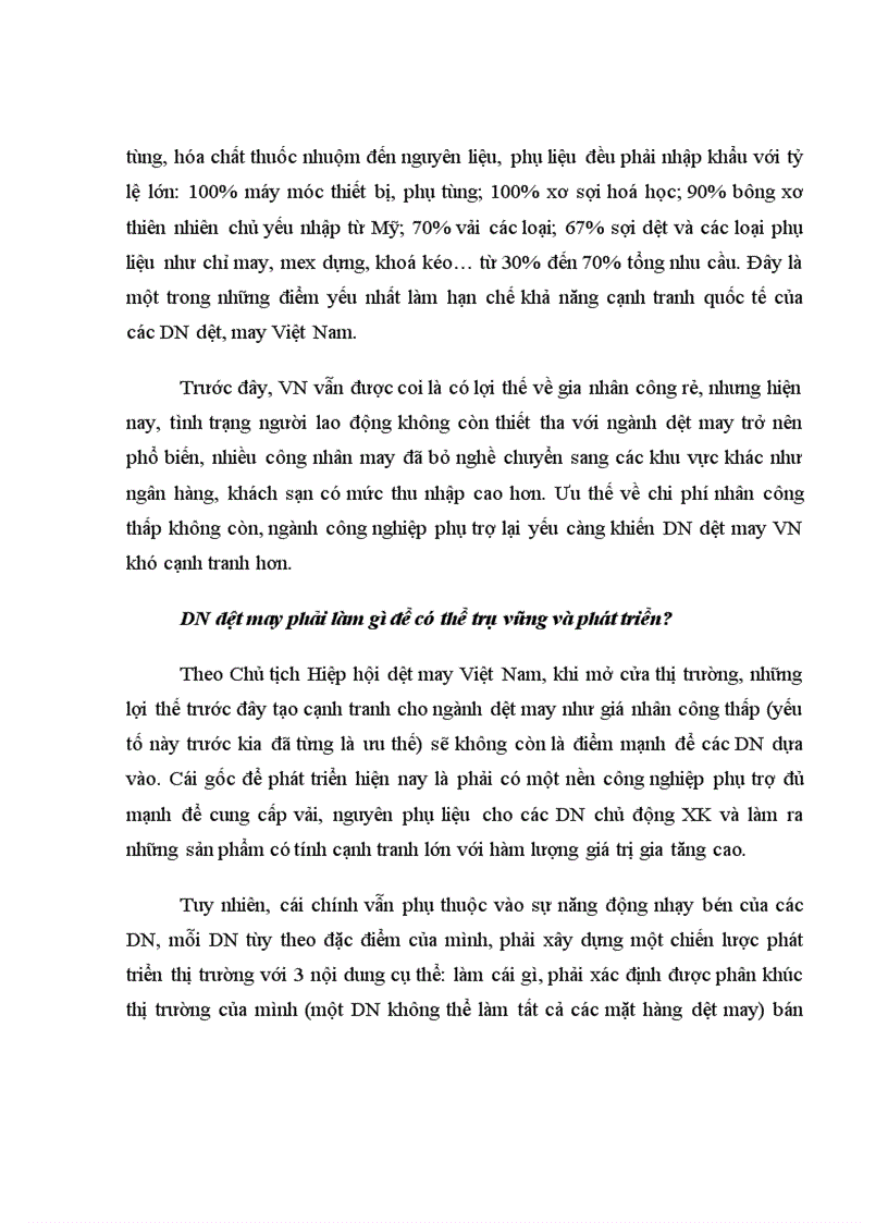 image for page Thực trạng doanh nghiệp dệt may Việt Nam