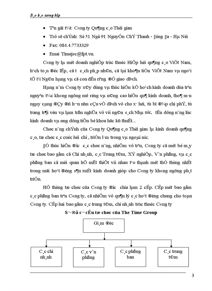 image for page Môi trường và hoạt động kinh doanh của The time goup