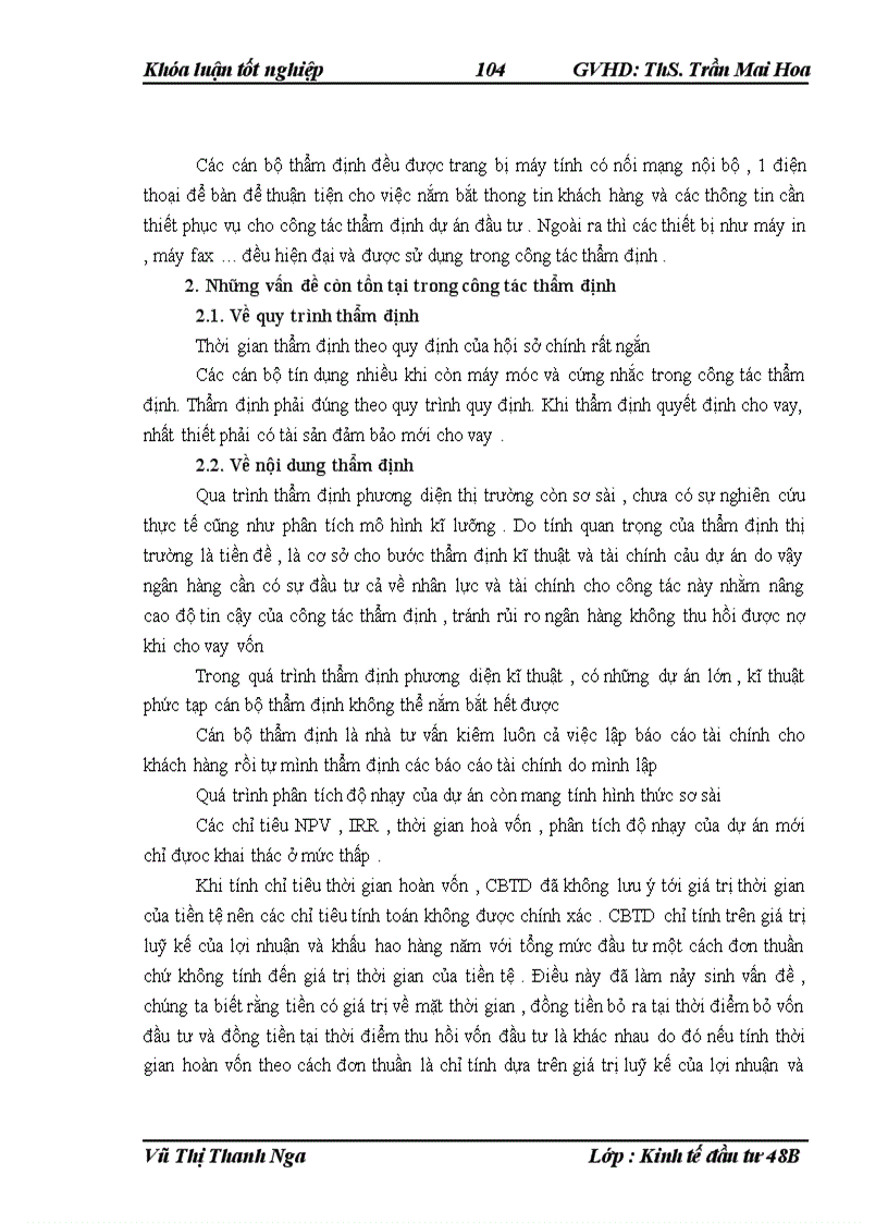 image for page Hoàn thiện công tác thẩm định dự án đầu tư trong hoạt động cho vay đối với các doanh nghiệp tại NHNo PTNTVN chi nhánh huyện Kim Sơn tỉnh Ninh Bình