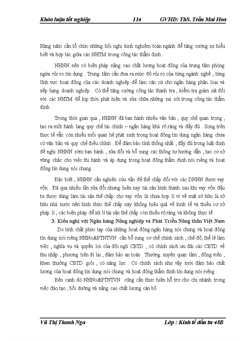 image for page Hoàn thiện công tác thẩm định dự án đầu tư trong hoạt động cho vay đối với các doanh nghiệp tại NHNo PTNTVN chi nhánh huyện Kim Sơn tỉnh Ninh Bình