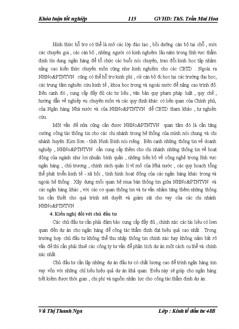image for page Hoàn thiện công tác thẩm định dự án đầu tư trong hoạt động cho vay đối với các doanh nghiệp tại NHNo PTNTVN chi nhánh huyện Kim Sơn tỉnh Ninh Bình