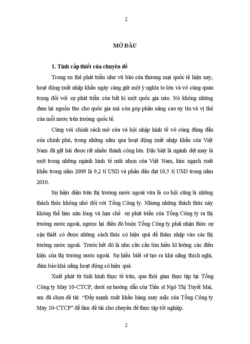 image for page Đẩy mạnh xuất khẩu hàng may mặc của Tổng Công ty May 10 CTCP