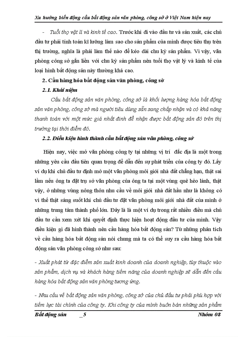 image for page Phân tích xu hướng biến động cầu bất động sản văn phòng công sở ở Việt Nam hiện nay 1