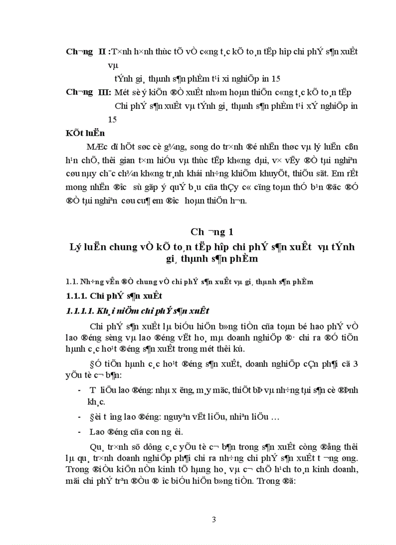 image for page Kế toán tập hợp chi phí sản xuất và tính giá thành ở Xí nghiệp in 15 1