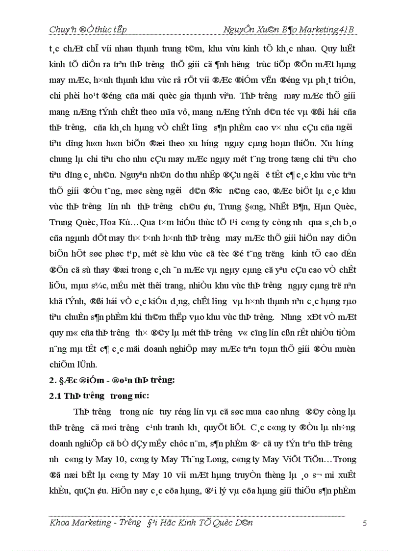 image for page Thực trạng và giải pháp marketing để đẩy mạnh tiêu thụ một số sản phẩm chủ yếu ở công ty May Đức Giang 1