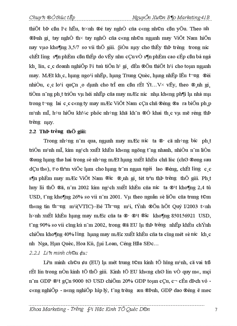 image for page Thực trạng và giải pháp marketing để đẩy mạnh tiêu thụ một số sản phẩm chủ yếu ở công ty May Đức Giang 1