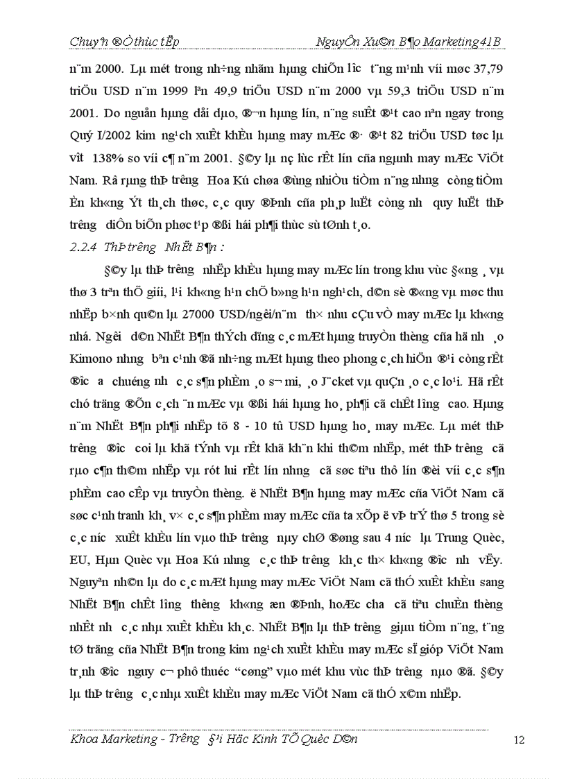 image for page Thực trạng và giải pháp marketing để đẩy mạnh tiêu thụ một số sản phẩm chủ yếu ở công ty May Đức Giang 1