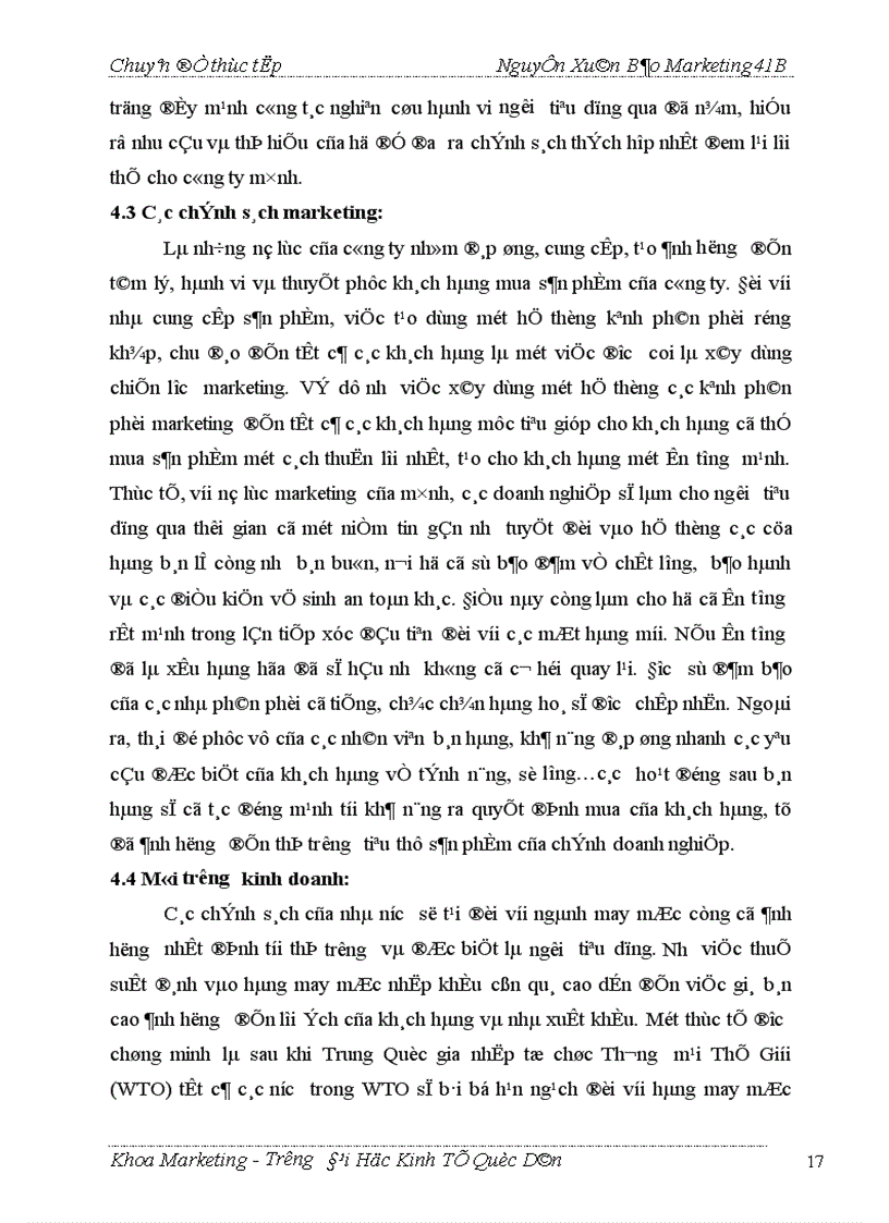 image for page Thực trạng và giải pháp marketing để đẩy mạnh tiêu thụ một số sản phẩm chủ yếu ở công ty May Đức Giang 1