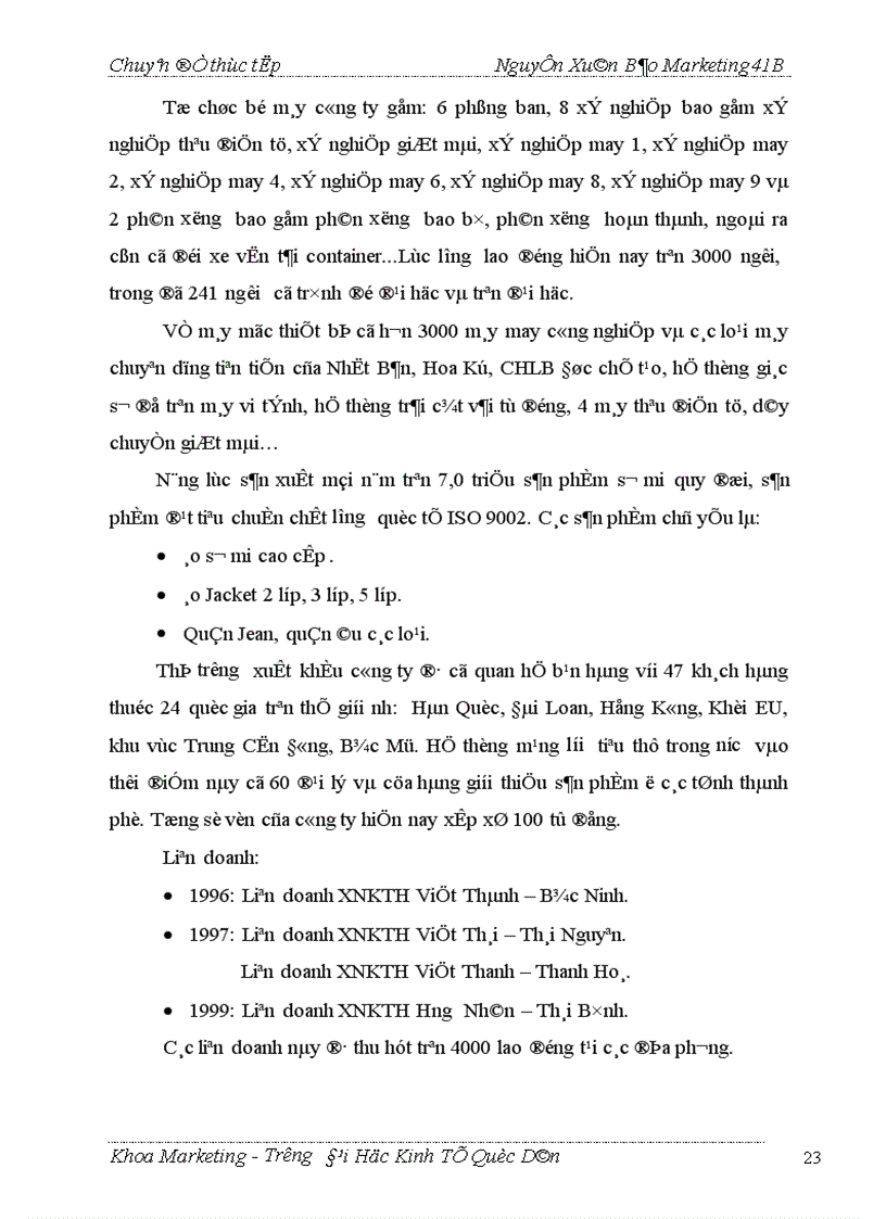 image for page Thực trạng và giải pháp marketing để đẩy mạnh tiêu thụ một số sản phẩm chủ yếu ở công ty May Đức Giang 1