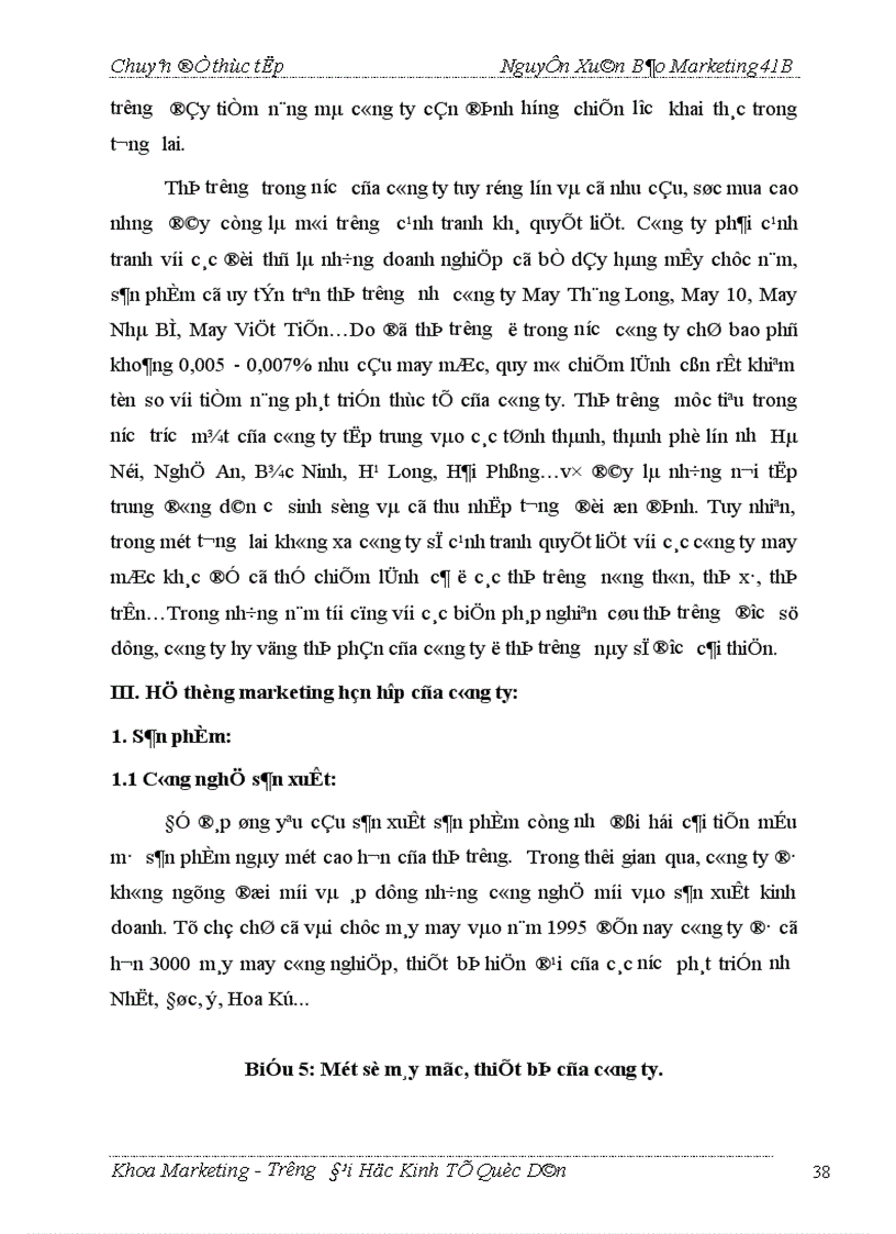 image for page Thực trạng và giải pháp marketing để đẩy mạnh tiêu thụ một số sản phẩm chủ yếu ở công ty May Đức Giang 1