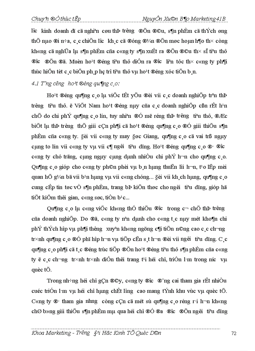 image for page Thực trạng và giải pháp marketing để đẩy mạnh tiêu thụ một số sản phẩm chủ yếu ở công ty May Đức Giang 1