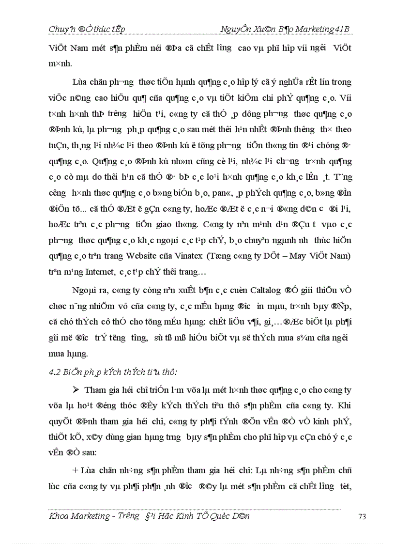 image for page Thực trạng và giải pháp marketing để đẩy mạnh tiêu thụ một số sản phẩm chủ yếu ở công ty May Đức Giang 1