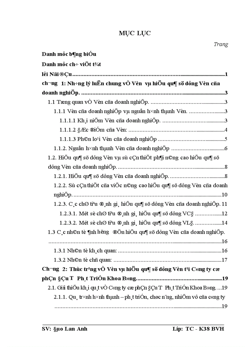 image for page Giải pháp nâng cao hiệu quả sử dụng Vốn tại Công ty cổ phần Đầu Tư Phát Triển Khoa Bằng