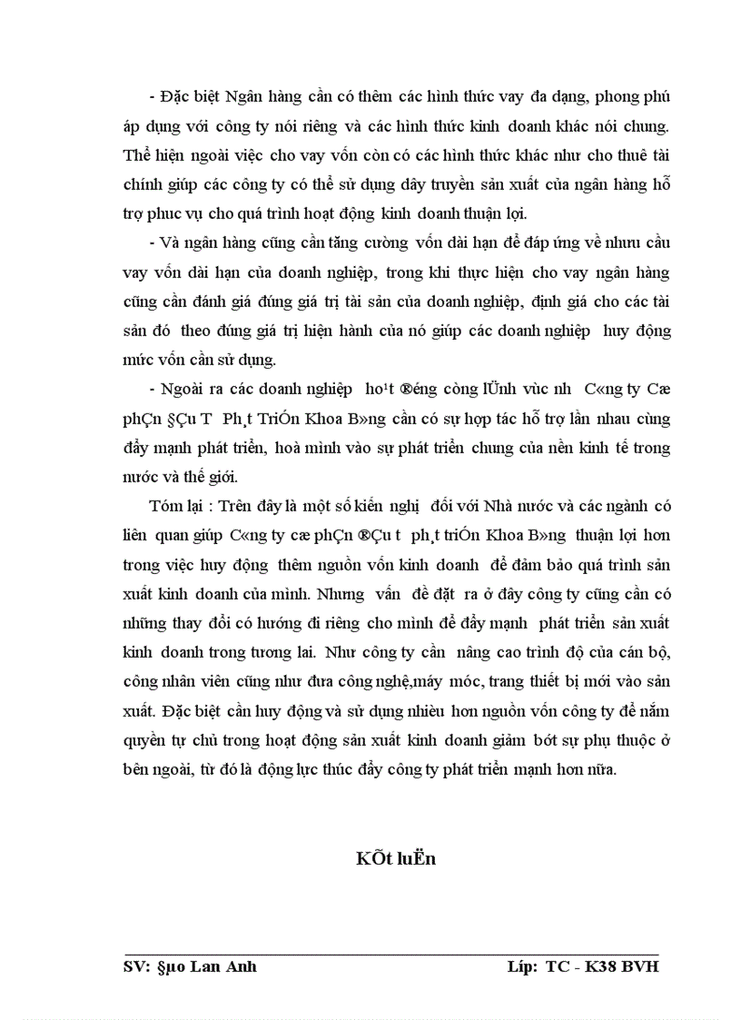 image for page Giải pháp nâng cao hiệu quả sử dụng Vốn tại Công ty cổ phần Đầu Tư Phát Triển Khoa Bằng