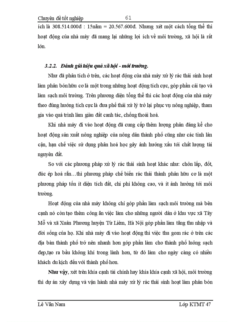image for page Đánh giá hiệu quả hoạt động của nhà máy xử lý rác thải sinh hoạt làm phân bón hữu cơ Cầu Diễn Hà Nội 1