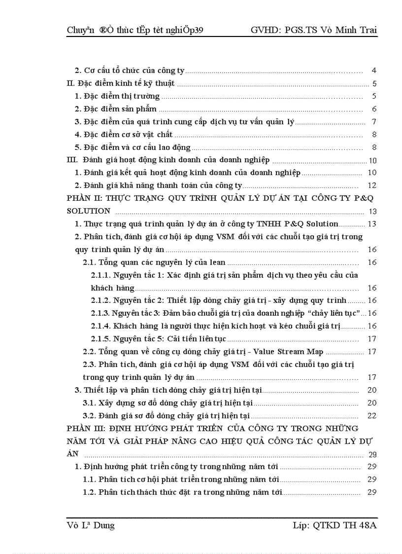 image for page Ứng dụng các nguyên lý của Lean và công cụ VSM để cải tiến quy trình quản lý dự án tại công ty TNHH P Q Solution