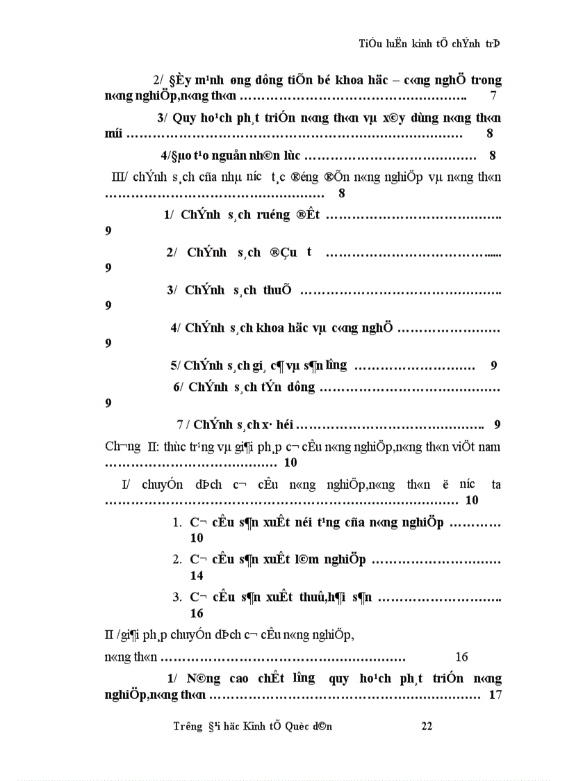 image for page Thực trạng và giải pháp chuyển dịch cơ cấu nông nghiệp nông thôn theo hướng công nghiệp hoá hiện đại hoá