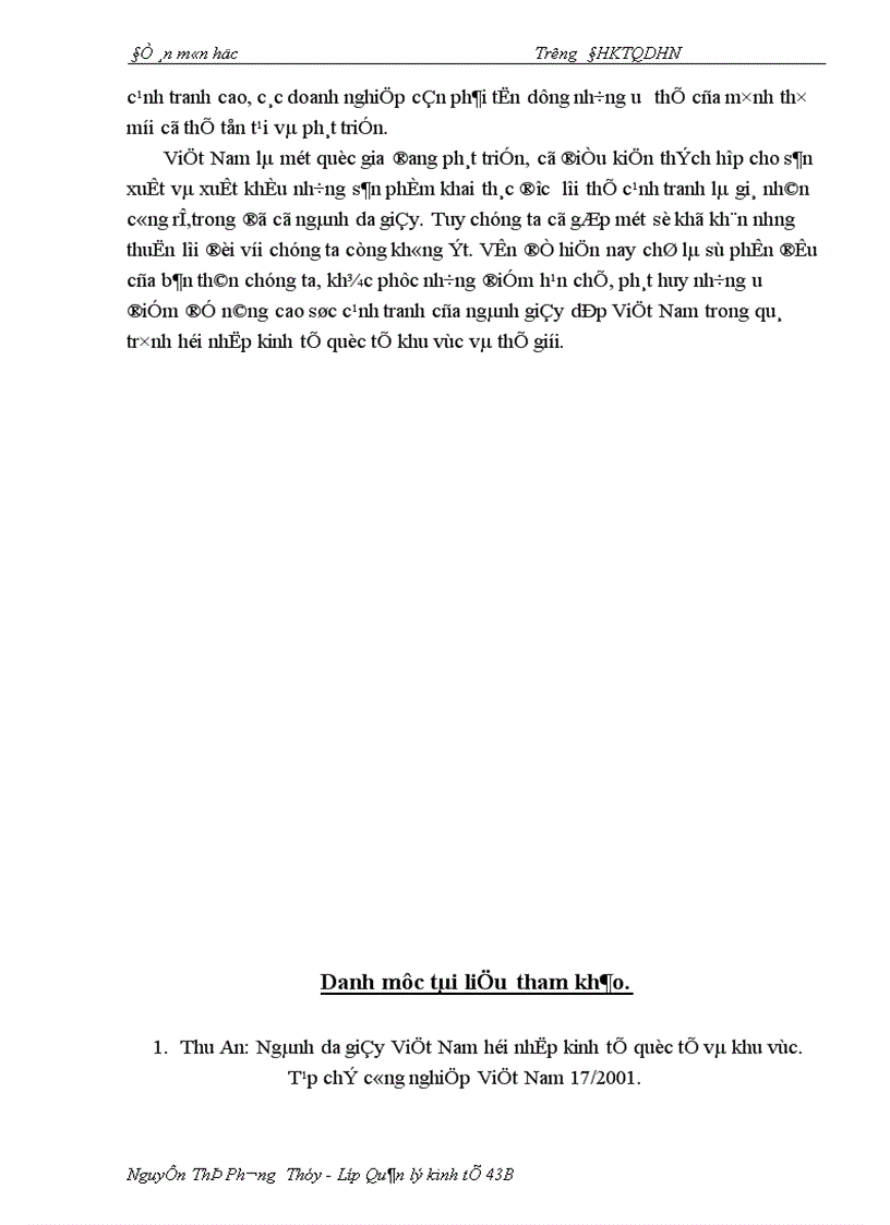 image for page Thực trạng sức cạnh tranh của ngành da giầy trong thời gian qua