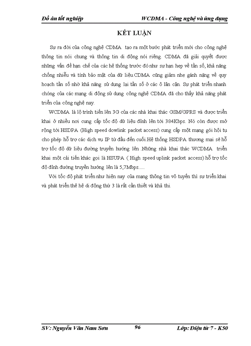 image for page WCDMA Công nghệ và ứng dụng Đồ án tốt nghiệp WCDMA Công nghệ và ứng dụng