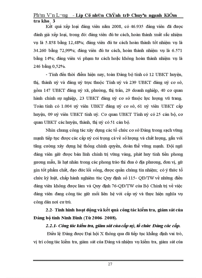 image for page Thực trạng công tác kiểm tra giám sát của Đảng bộ tỉnh Ninh Bình thời gian qua