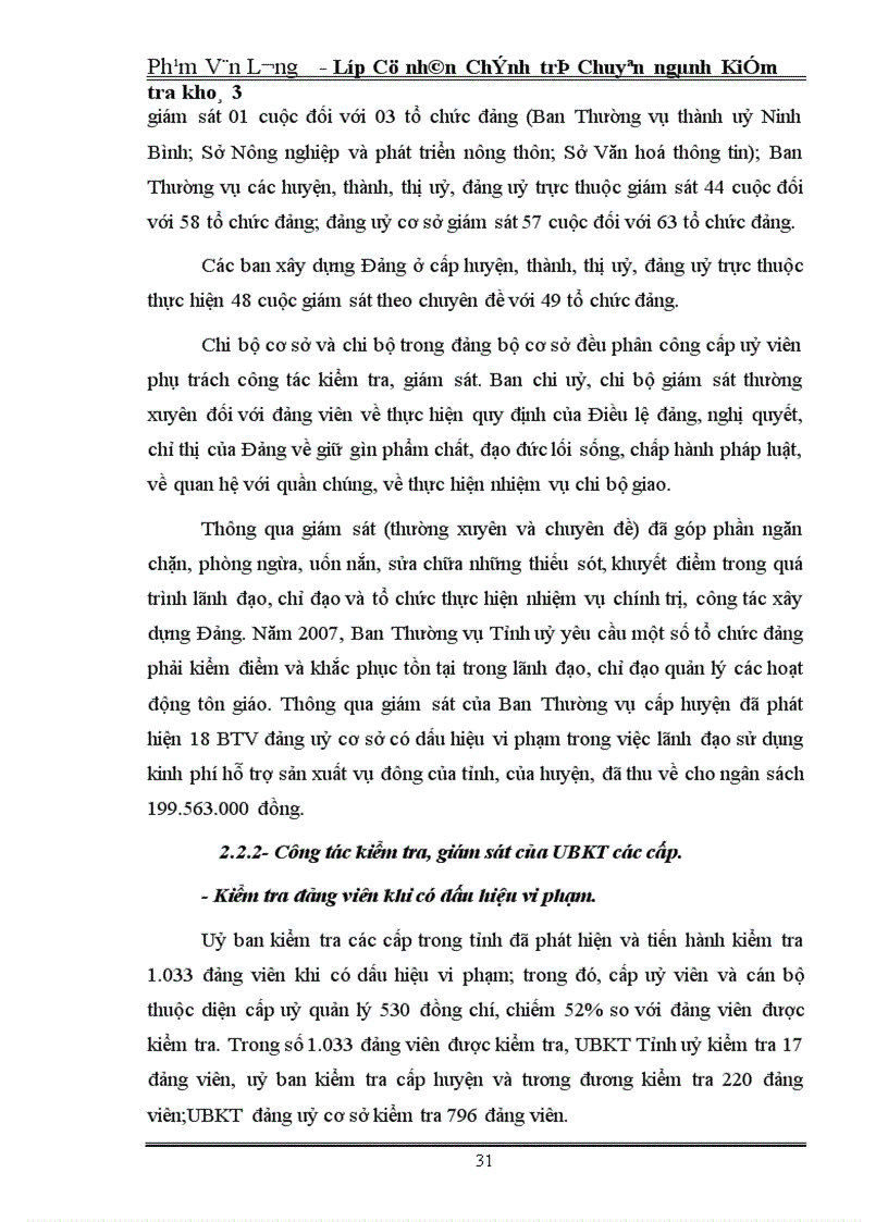 image for page Thực trạng công tác kiểm tra giám sát của Đảng bộ tỉnh Ninh Bình thời gian qua