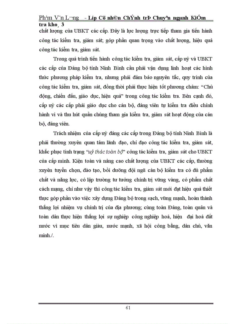 image for page Thực trạng công tác kiểm tra giám sát của Đảng bộ tỉnh Ninh Bình thời gian qua