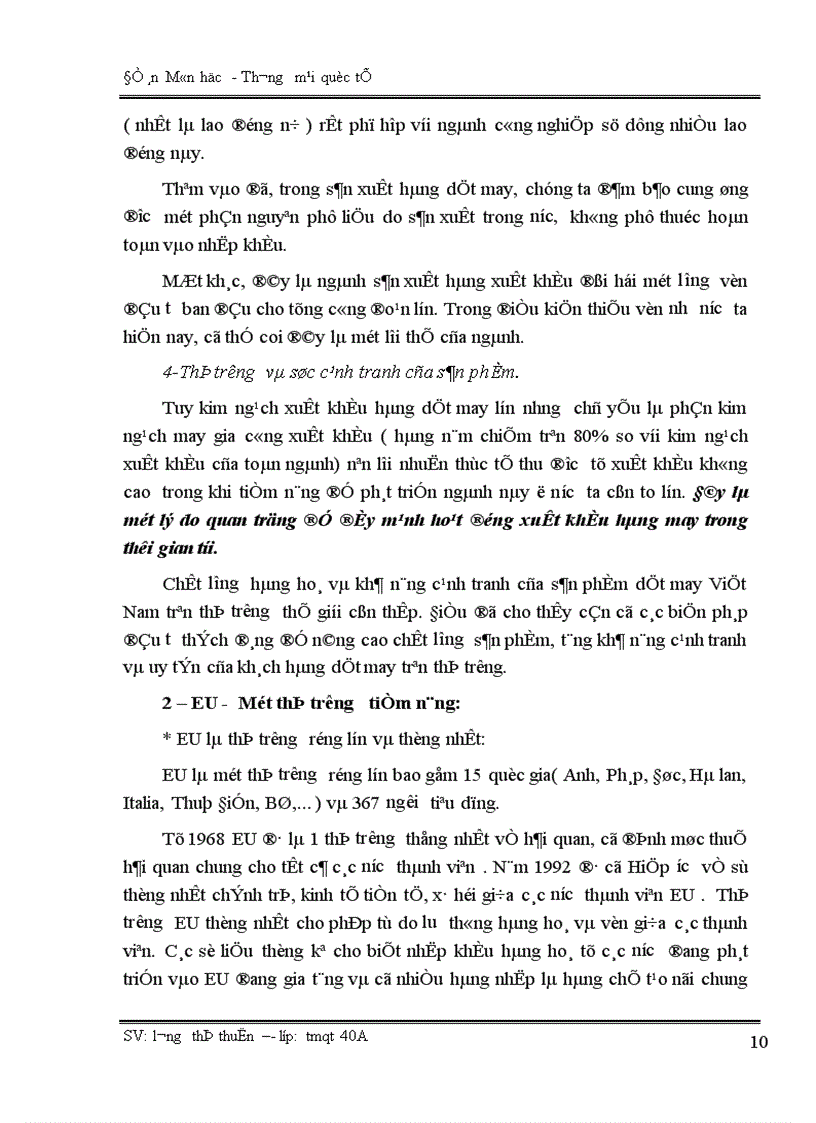 image for page Đẩy mạnh xuất khẩu hàng dệt may Việt Nam sang thị trường EU