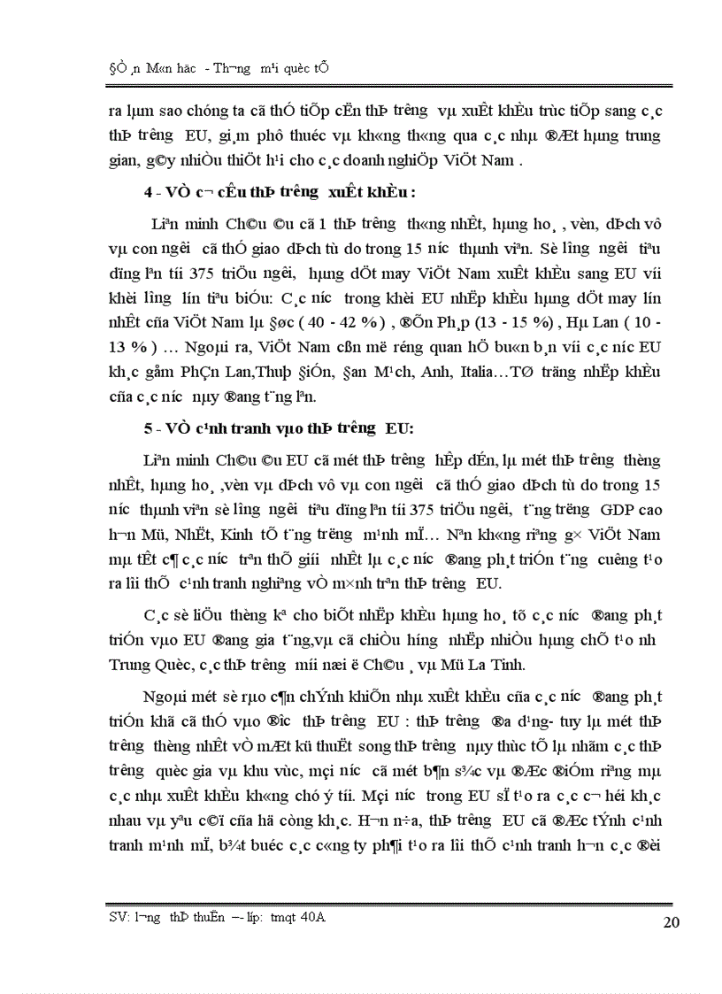 image for page Đẩy mạnh xuất khẩu hàng dệt may Việt Nam sang thị trường EU