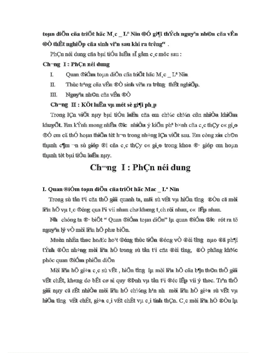 image for page Vận dụng quan điểm toàn diện của triết học Mác Lê Nin để giải thích nguyên nhân của vấn đề thất nghiệp của sinh viên sau khi ra trường 1