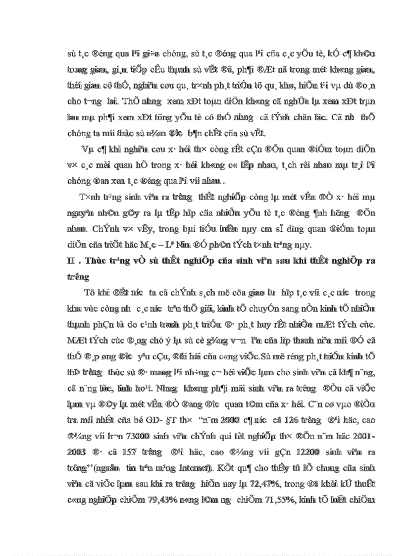 image for page Vận dụng quan điểm toàn diện của triết học Mác Lê Nin để giải thích nguyên nhân của vấn đề thất nghiệp của sinh viên sau khi ra trường 1