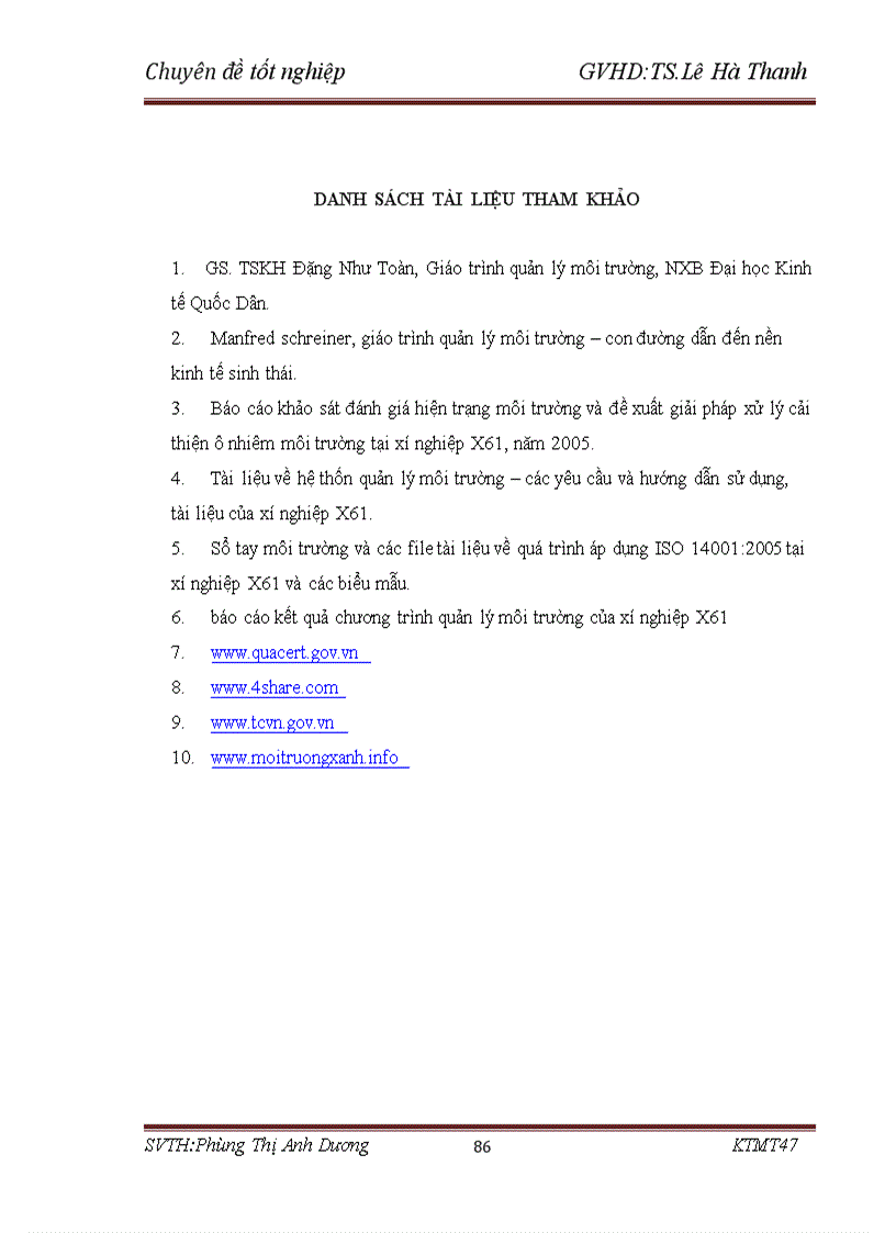 image for page Cơ hội và khả năng áp dụng ISO 14001 tại các doanh nghiệp Việt Nam Trường hợp xí nghiệp X61 Sơn Tây Hà Nội