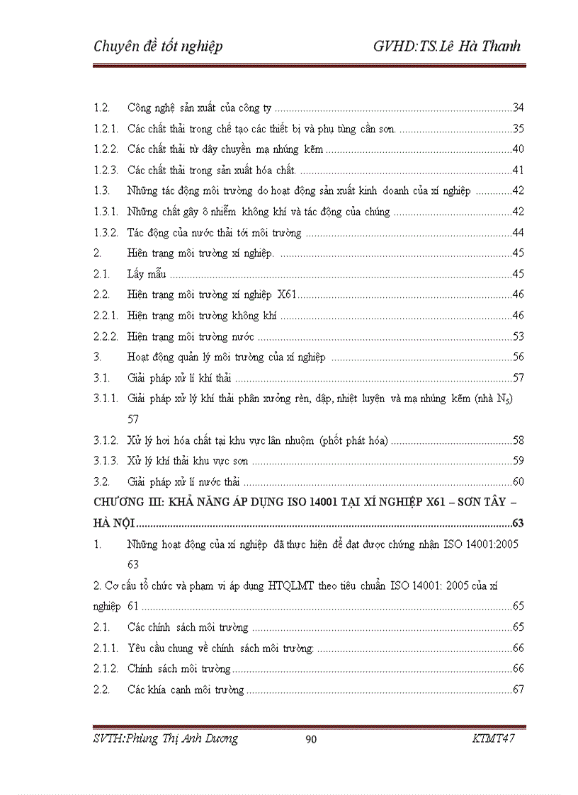 image for page Cơ hội và khả năng áp dụng ISO 14001 tại các doanh nghiệp Việt Nam Trường hợp xí nghiệp X61 Sơn Tây Hà Nội