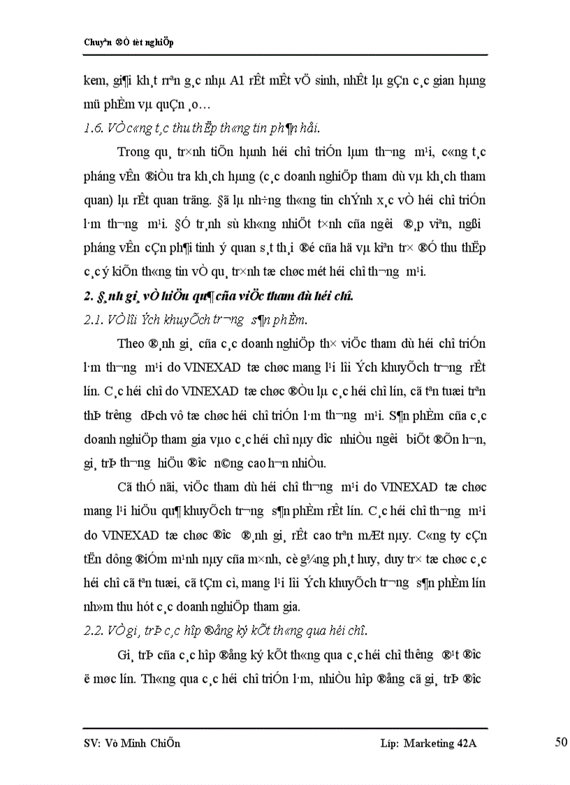 image for page Nghiên cứu nhu cầu tham dự hội chợ thương mại của các doanh nghiệp Việt Nam nhằm nâng cao chất lượng dịch vụ hội chợ thương mại do VINEXAD tổ chức 1