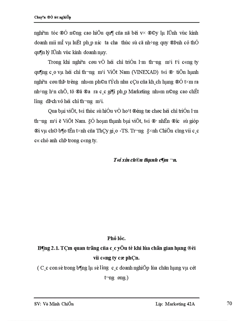 image for page Nghiên cứu nhu cầu tham dự hội chợ thương mại của các doanh nghiệp Việt Nam nhằm nâng cao chất lượng dịch vụ hội chợ thương mại do VINEXAD tổ chức 1