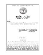 Vai trò của đầu tư trực tiếp nước ngoài trong việc thúc đẩy tăng trưởng phát triển kinh tế ở Việt Nam