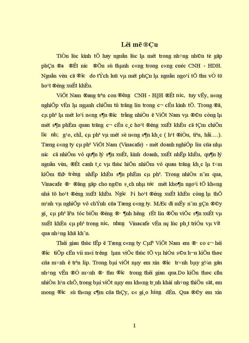 image for page Báo cáo thực tập tổng hợp của Công Ty Cà Phê